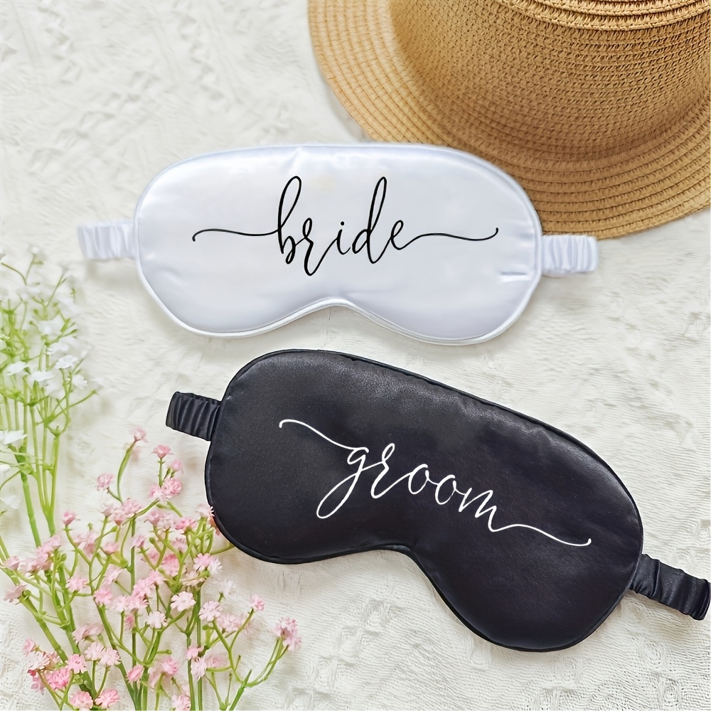 TEMU 2pcs 2pcs Eye Masks Suitable For Wedding Decorations, Bridal Shower Favors, Bachelorette Party Props - Tabletop Wedding With Bride/groom, Photo