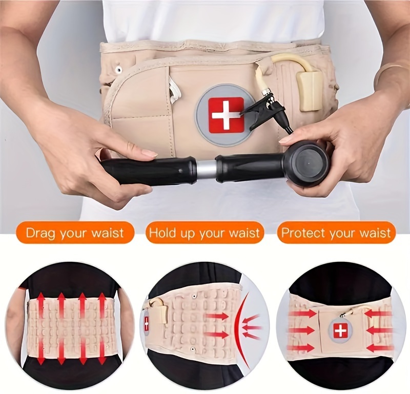 adjustable inflatable lumbar support with pump decompression back brace for   strong support for daily use running waist support ideal gift for mothers fathers grandparents labor thanksgiving day hand   clean only durable pu tpu material details 4