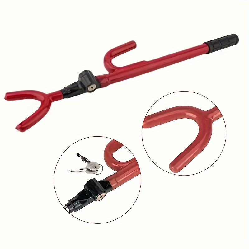 TEMU Ceeaoo Adjustable Steering Wheel Lock For Cars, Heavy Duty Anti-theft Extendable Car Security Lock With Double Hooks, Anti-cut & Pick Proof