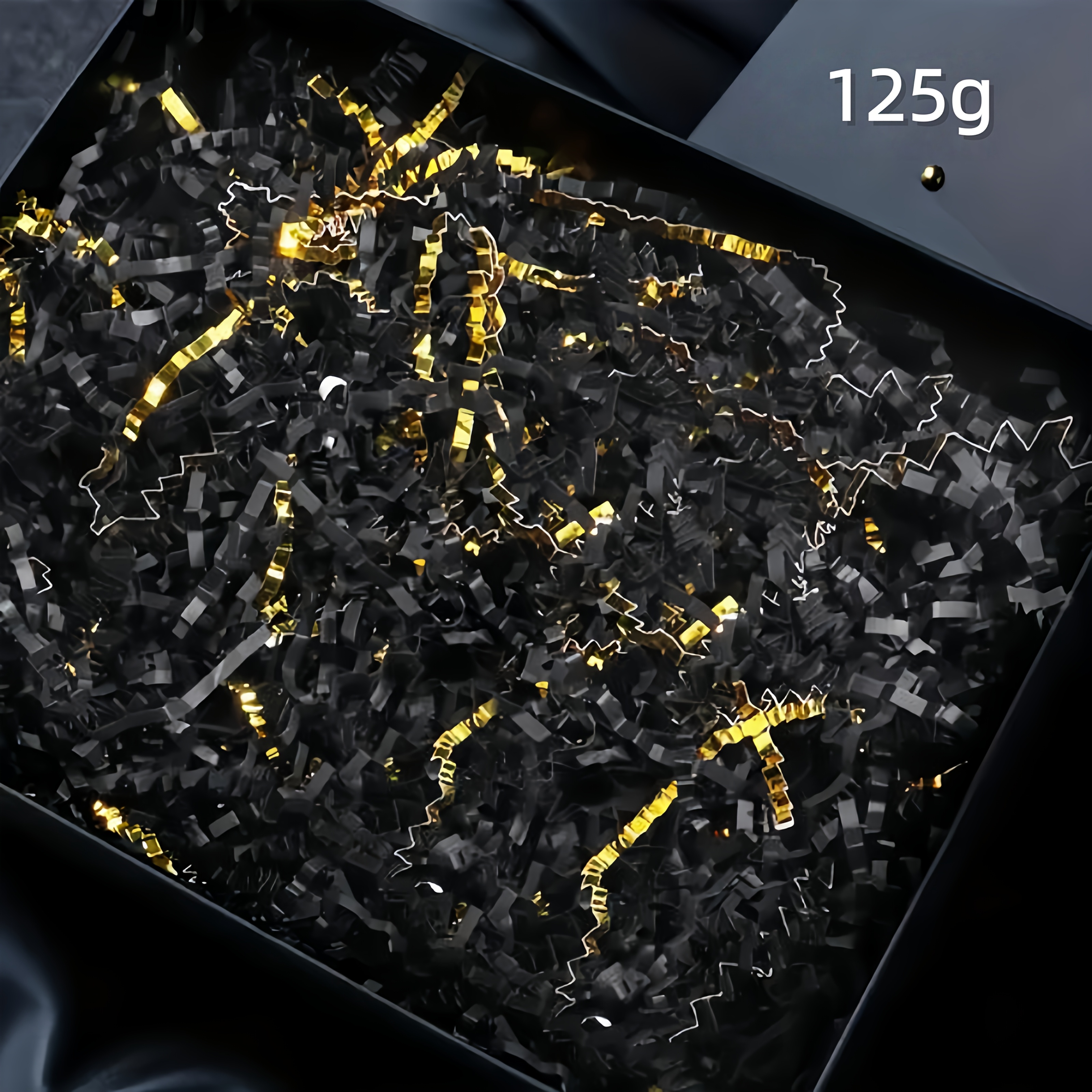 125g Black Golden/blue Golden Raffia Shredded Paper - Perfect For Wedding Gifts, Gift Boxes, Birthday Party Decorations, And Romantic Occasions Such As Christmas And Valentine's Day