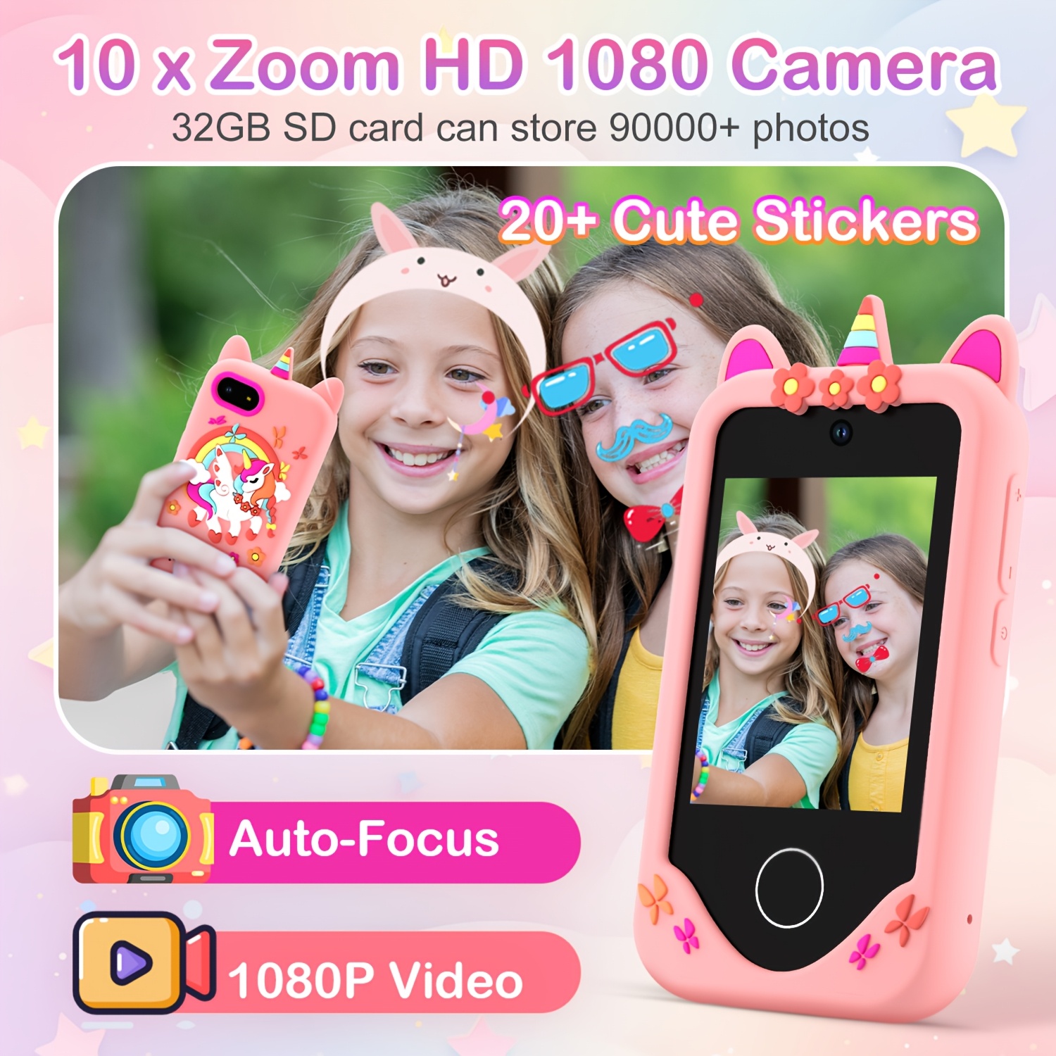 kids smartphone toy camera take photos selfie Temu South Africa