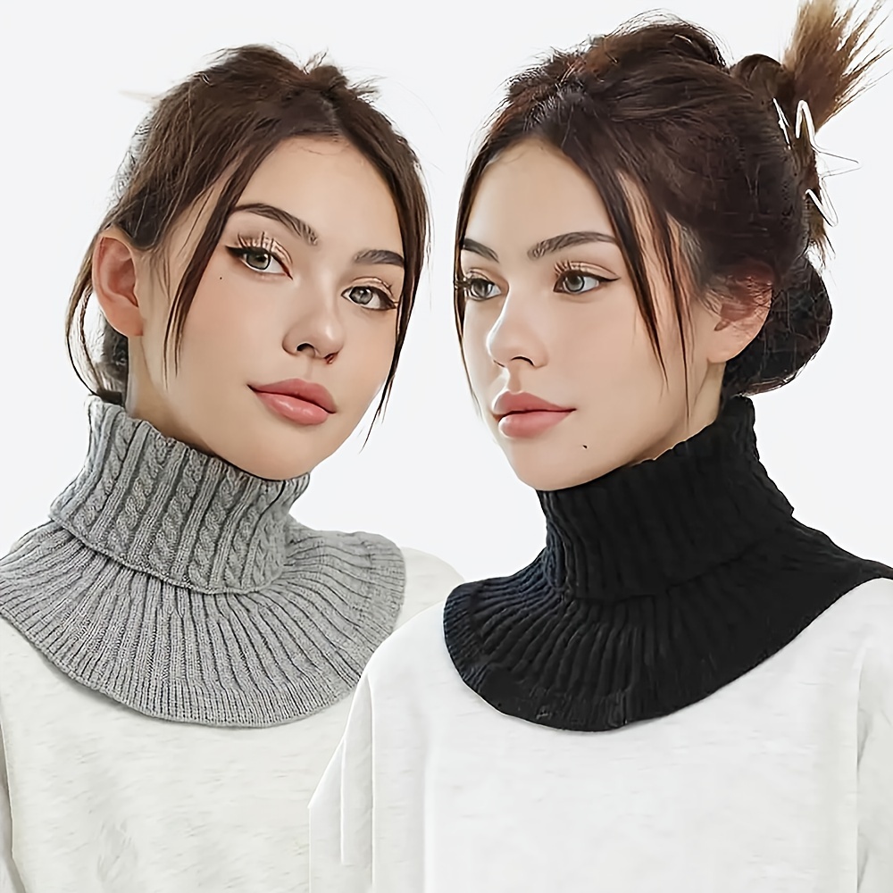 

Elegant Twist Knitted False Collar, Simple High Neck Neck Neck Neck For Autumn And Winter Winter Warm Scarf