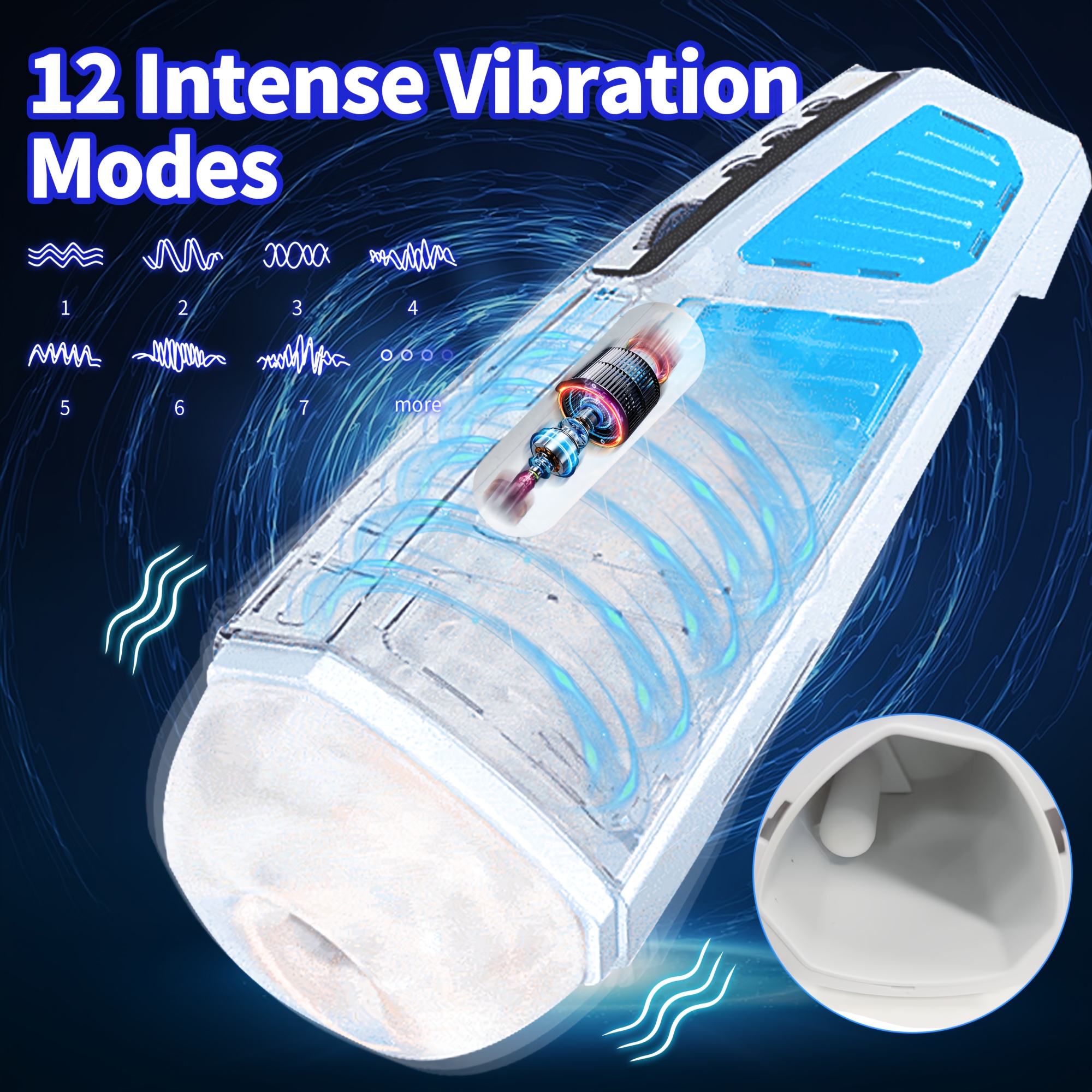 Automatic Sucking Male Masturbators - 5 Vibration &12 Suction Hands Free Pocket Pussy Male Stroker With 3D Realistic Textured, Toy Penis Pump Adult Male Sex Toys For Men Sex Machine