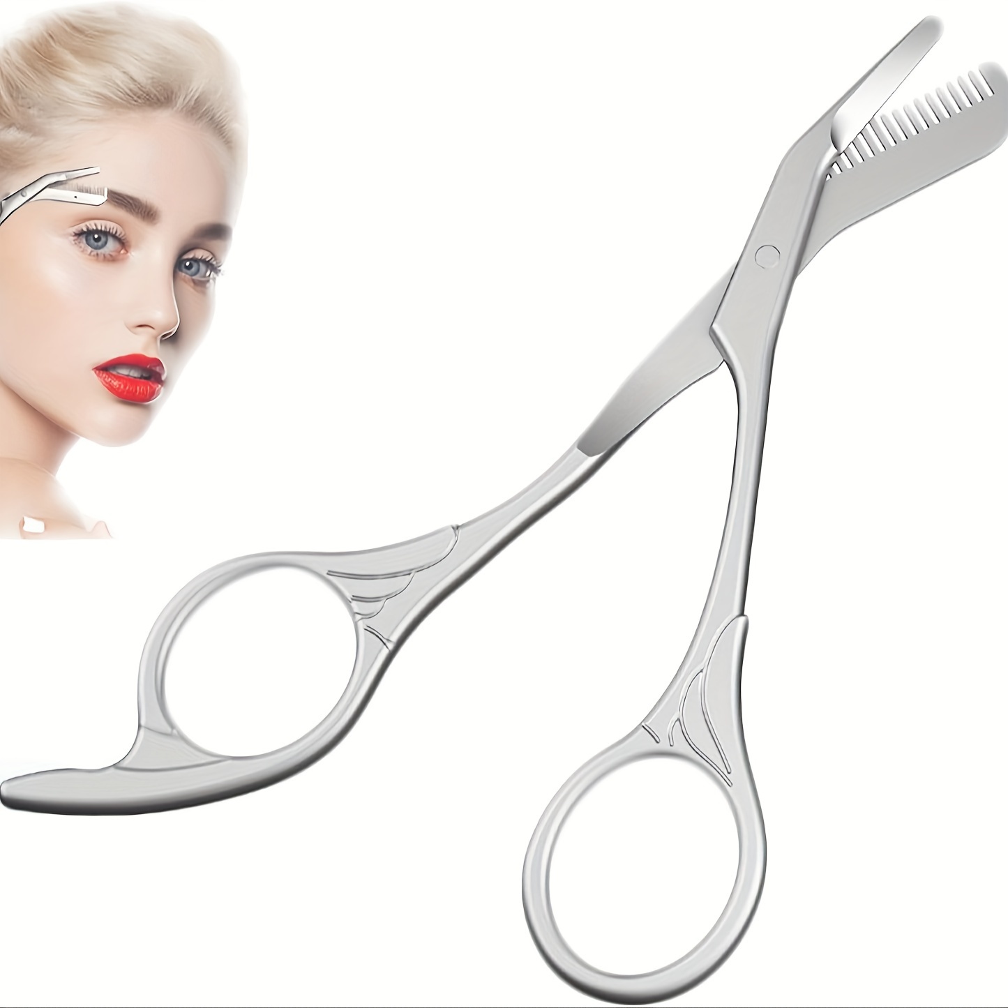 

Eyebrow Comb Trimmer, Eyebrow Comb Scissors, Eyebrow Scissors With Comb- Ergonomic Grip, Eyebrow Trimmer Scissors With Comb