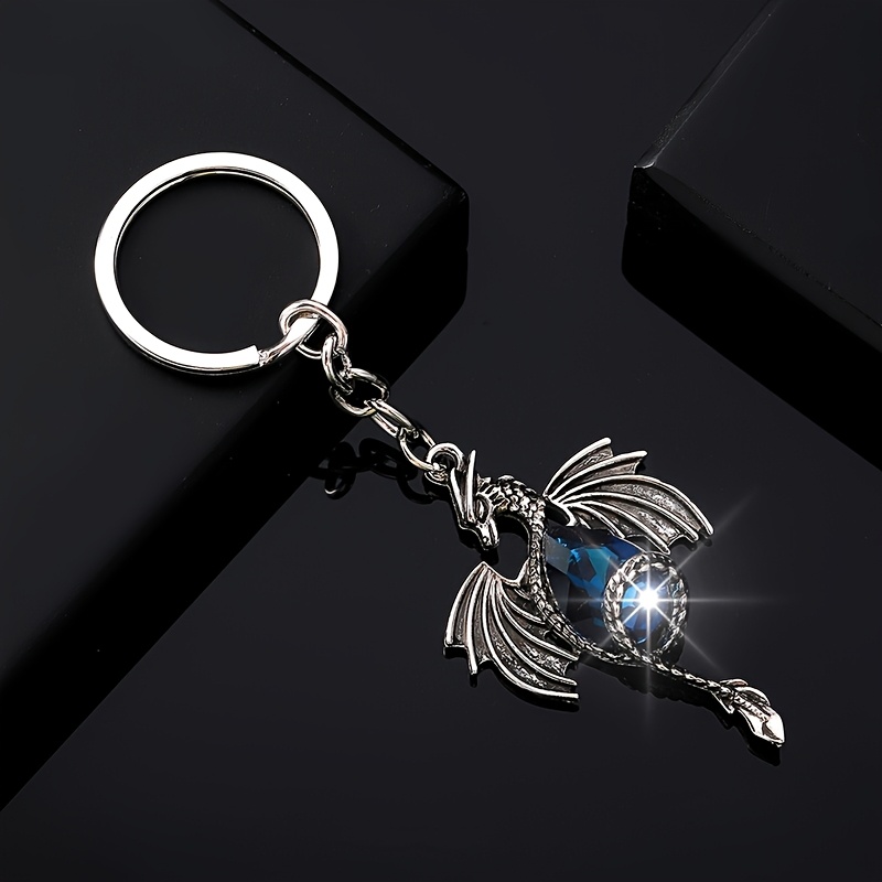изображение предмета стильный европейский и   ретро-брелок для рюкзака в виде дракона из стекла с мультяшным дизайном для мужчин