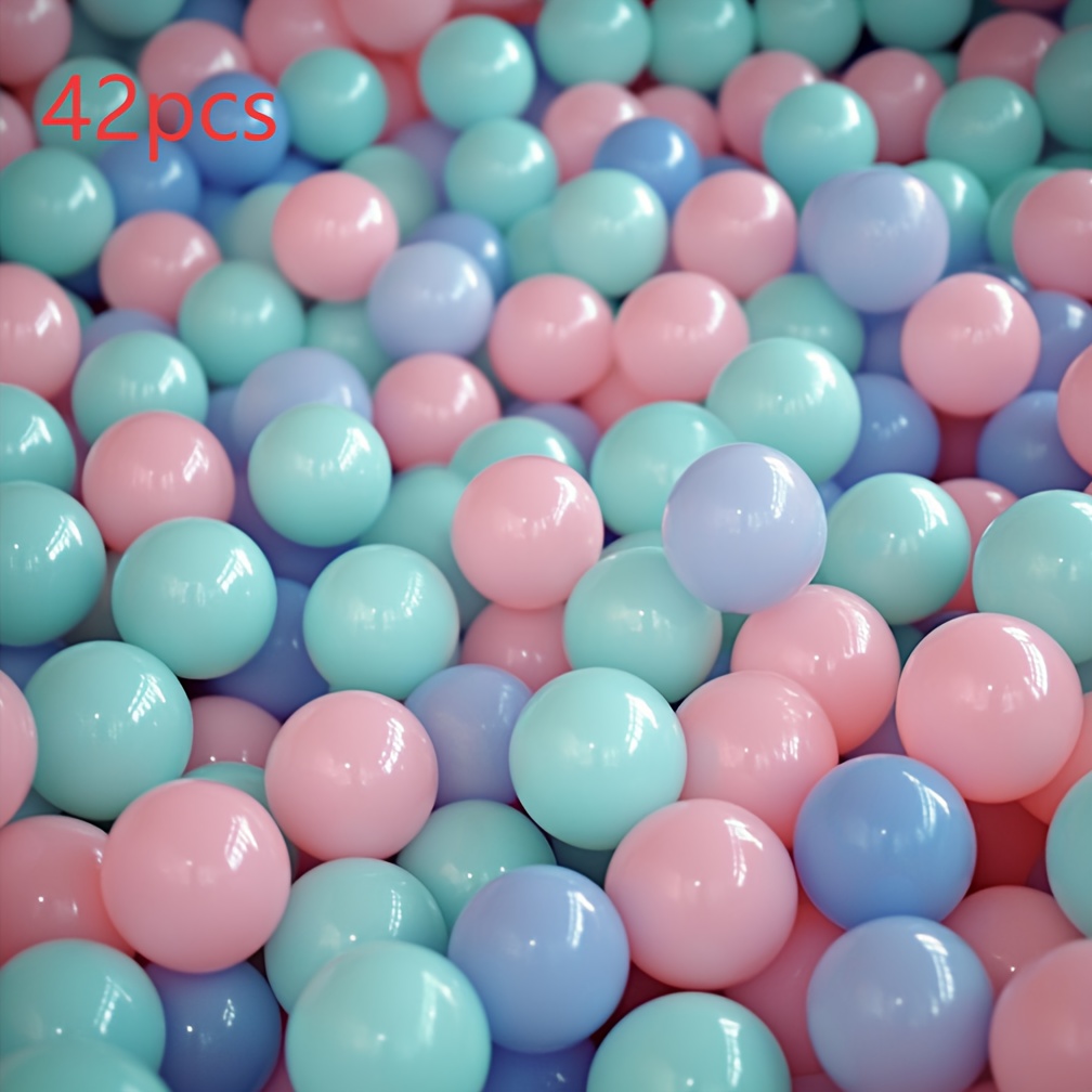 Image of 42pcs Ocean Balls, Baby Birthday Christmas Gifts, Ball Pit Game Tents, Water Toys, Children's Pool, Party Decorations, Christmas Party And Gift Decorations.