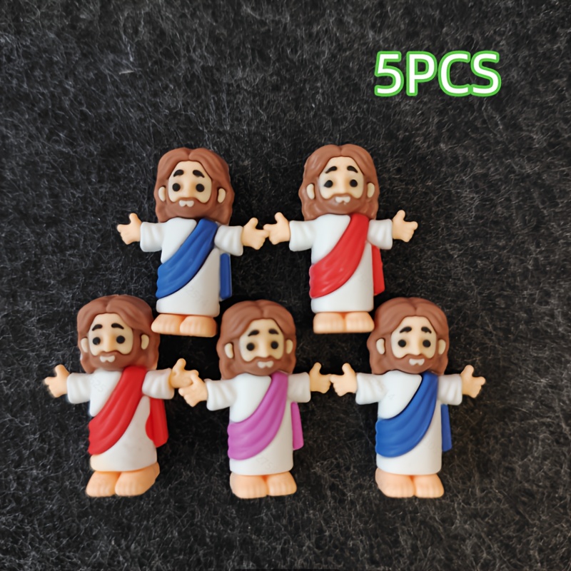 Image of New Mini Jesus Statues With Inspirational Cards, 5/10pcs, Bag Cards, Easter Christmas Gift