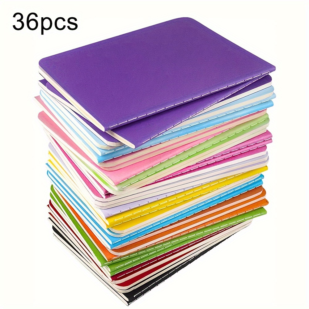 TEMU 12pcs/36pcs, Mini Pocket Notebook Diary Set, Pocket Notebook, Color Cover Notebook