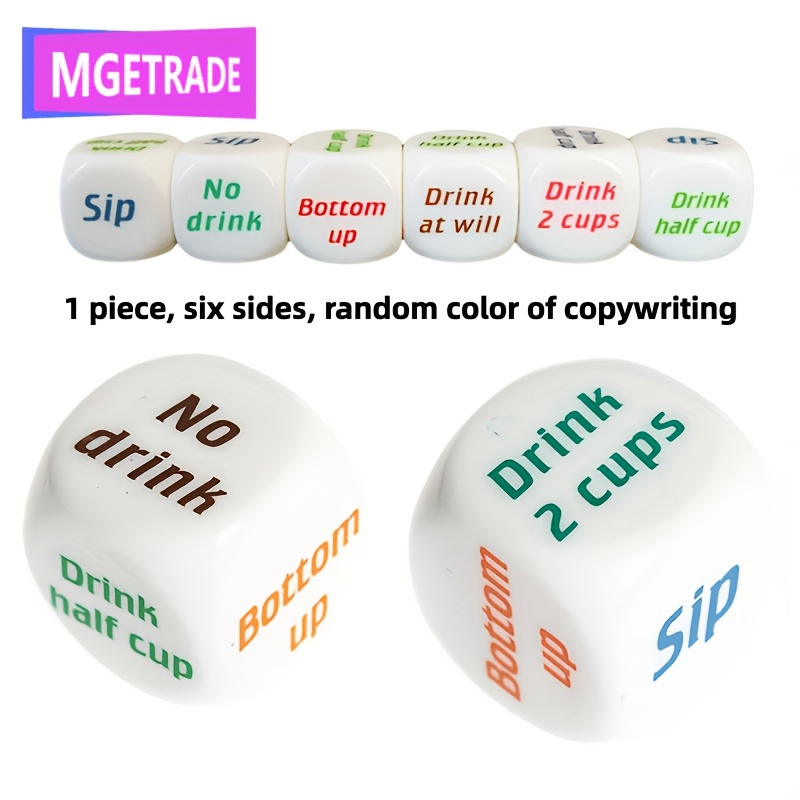 1pc Fun Drinking Game Dice, Six-Sided with Random Color Design