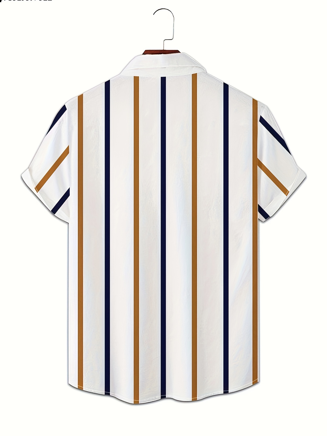Men'S Striped Short-Sleeve Shirt for Summer