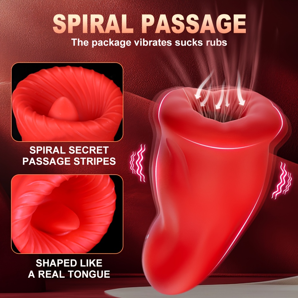 1pc Realistic Pocket Pussy Penis Training Masturbators Sex Toy For Men, Liquid Silicone Tongue Vibrator Rose Sex Toys With 3 Sucking & 9 Vibrating Modes, 360° Wrapping Sucking Vibrator Couple Sex Toys