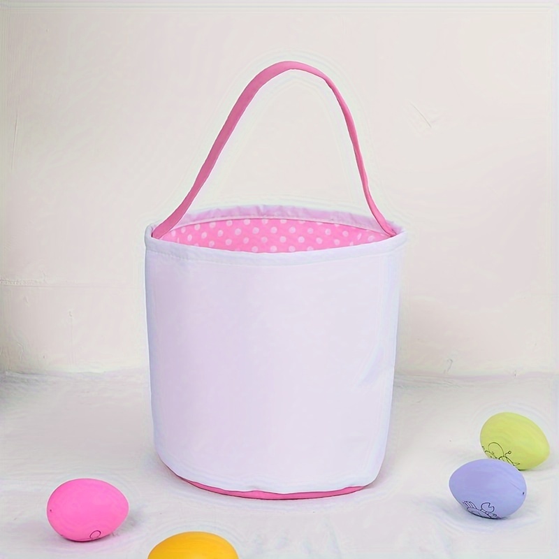 Easter Bunny Basket Blank Bags Kids Canvas Eggs Hunt Bag Temu