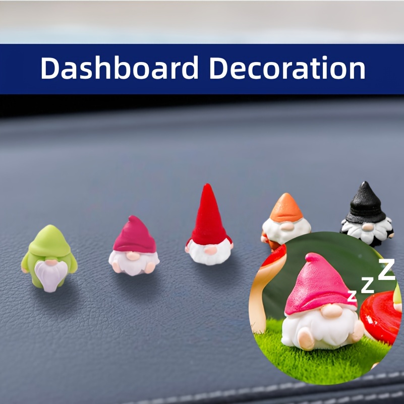 

5pcs Set Of Adorable Garden Gnome Figurines - Perfect For Car Dashboard Decor & Christmas Gifts