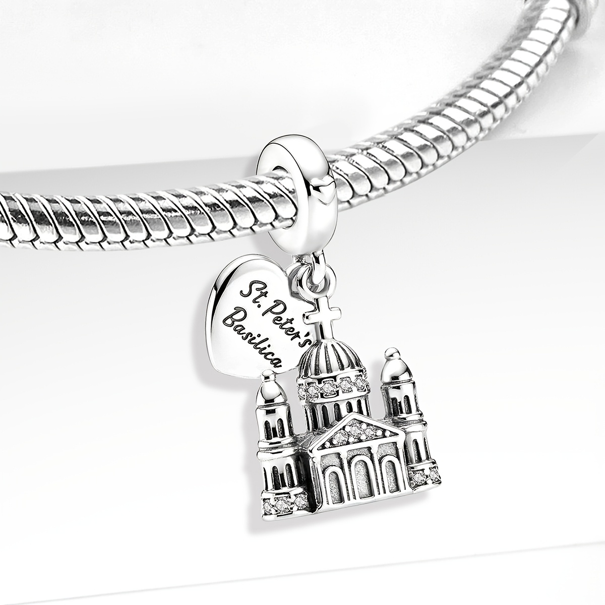 Women's 925 Silver St. Peter's Basilica DIY Beaded Pendant