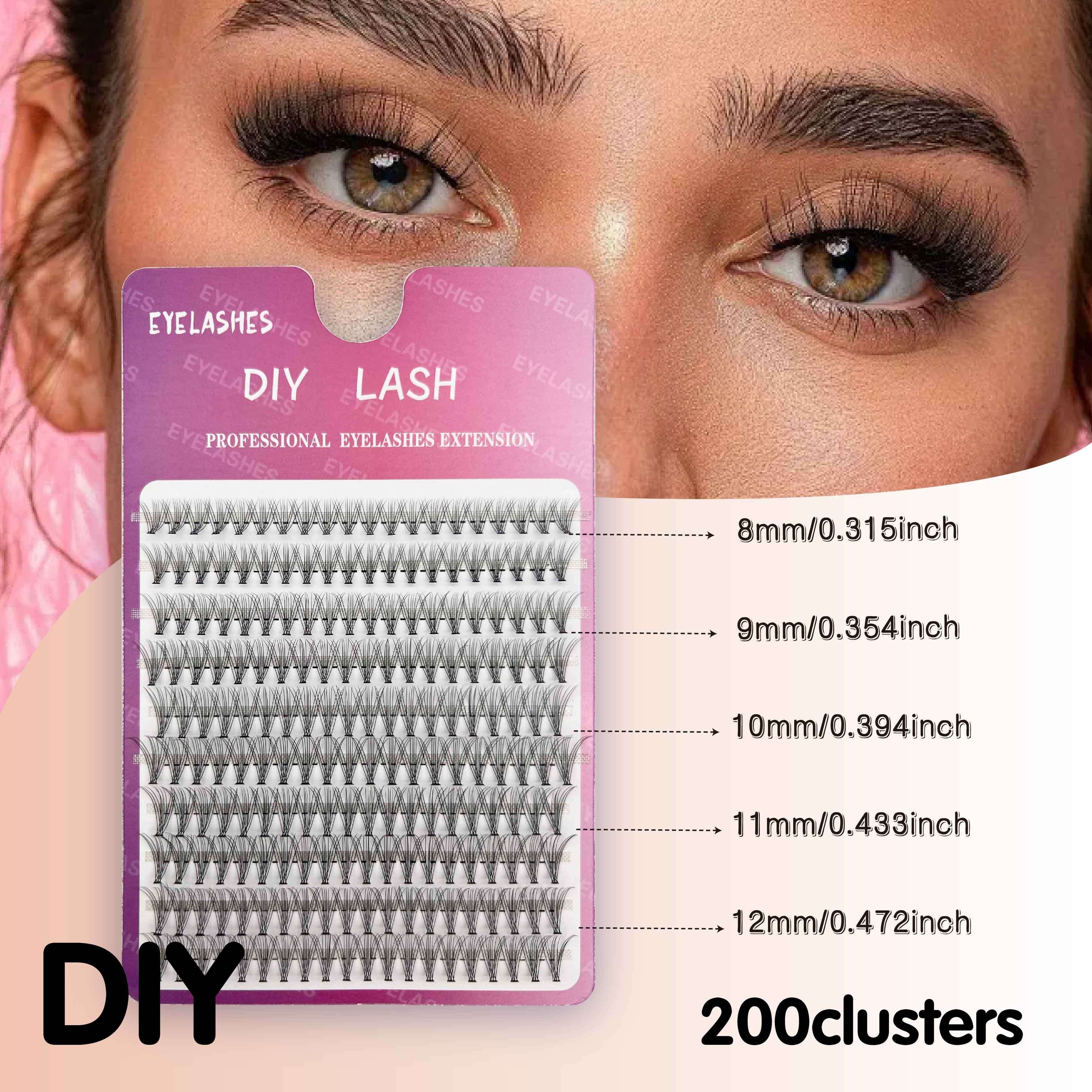 10p Natural-looking Fluffy False Eyelashes - Diy Cluster Lashes, 9-16mm Mixed Lengths For Versatile Looks, Beginner-friendly, Perfect For Parties &