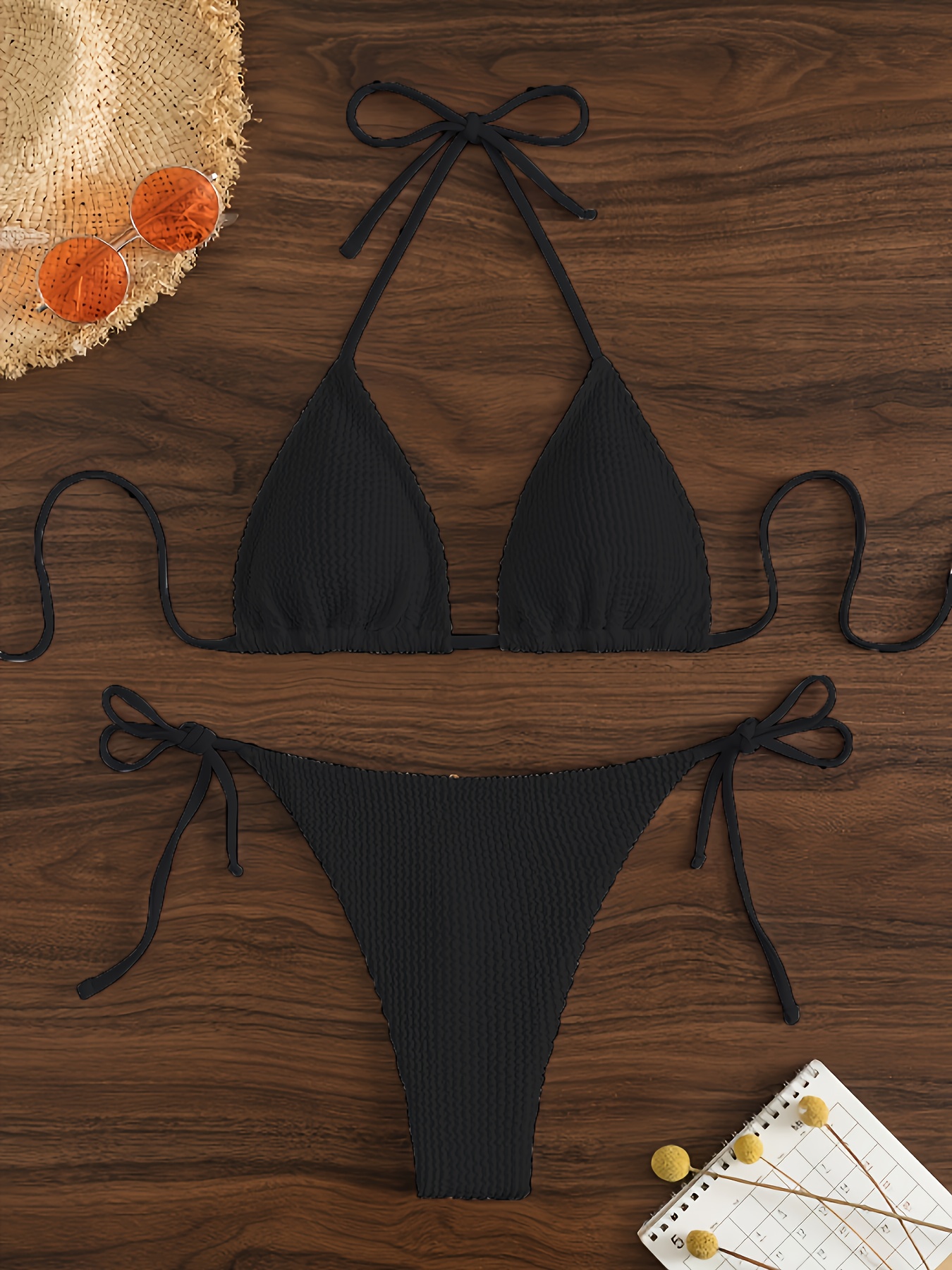 European and American Sexy Solid Color Bikini for Women