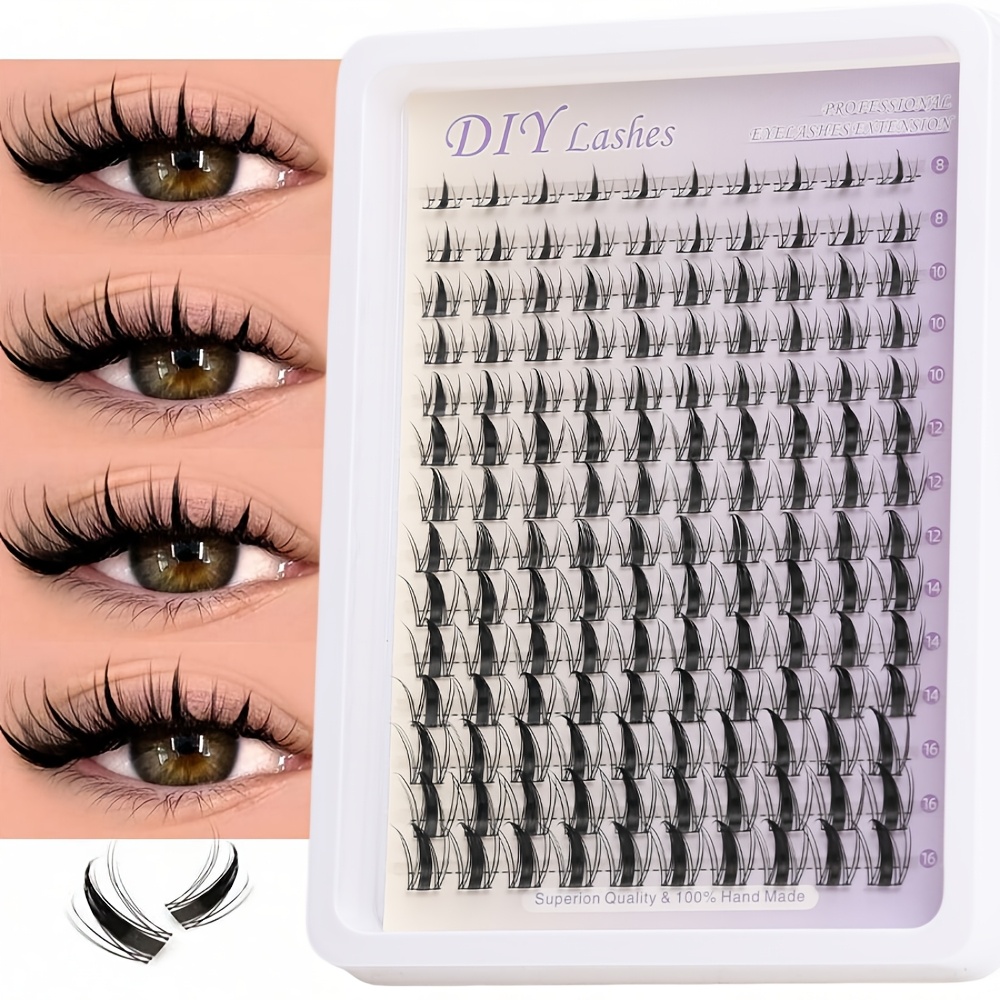 Image of Segmented False Eyelash 8-16mm Multi Length Mixed Pack Natural Thick Curling Newcomer Single Cluster Grafting Eyelash