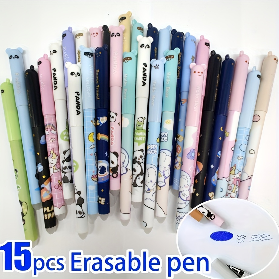 TEMU Random 15 Animal Modeling Erasable Colloid Ballpoint Pen, 0.5mm To School , Office Supplies; School Supplies; Gel Pen