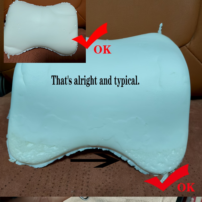 Car Headrest Made of Full Faux Leather, Soft PU Car Neck Pillow, Adjustable Shoulder Strap, Pure Foam And Breathable Removable Cover, Comfortable Ergonomic Design