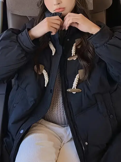 집업 후드티 푹신한 코트, 가을/겨울용 캐주얼 보온 긴 소매 긴 길이 코트, 여성 의류