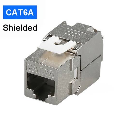 rj45 cat6a keystone jack network shielded tool free coupler 180 degree type metal module adapter coupler