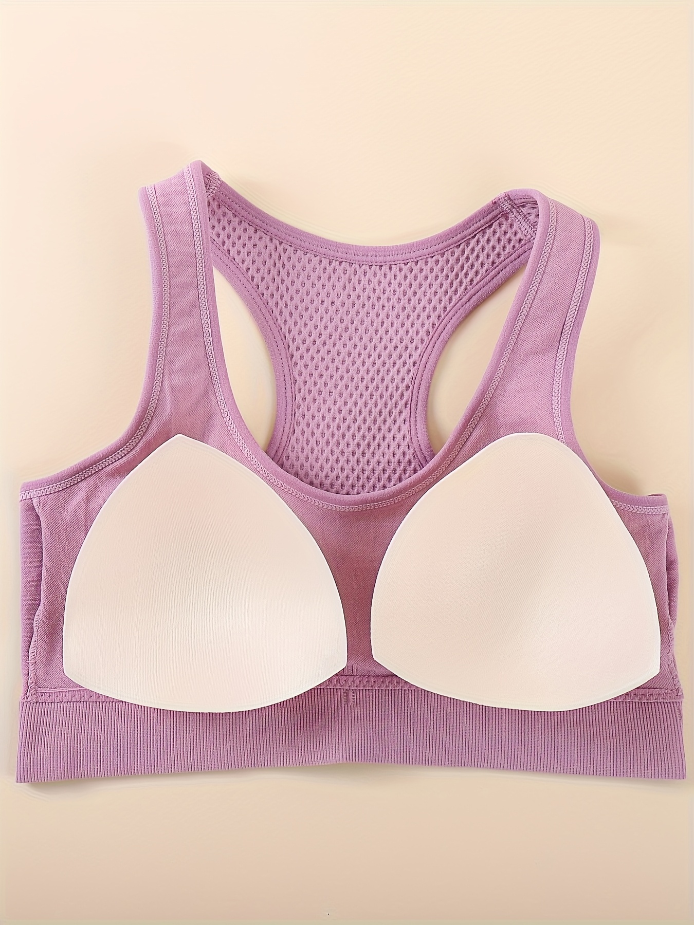 AKAMC Women's Medium Support Sports Bra - Removable Padding, Crisscross Back, Moisture Wicking Workout Bra