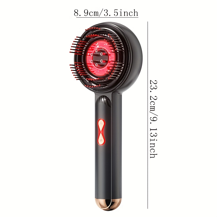 usb rechargeable scalp massager comb with essential oil applicator 3 vibration     with lcd display   18650 series battery