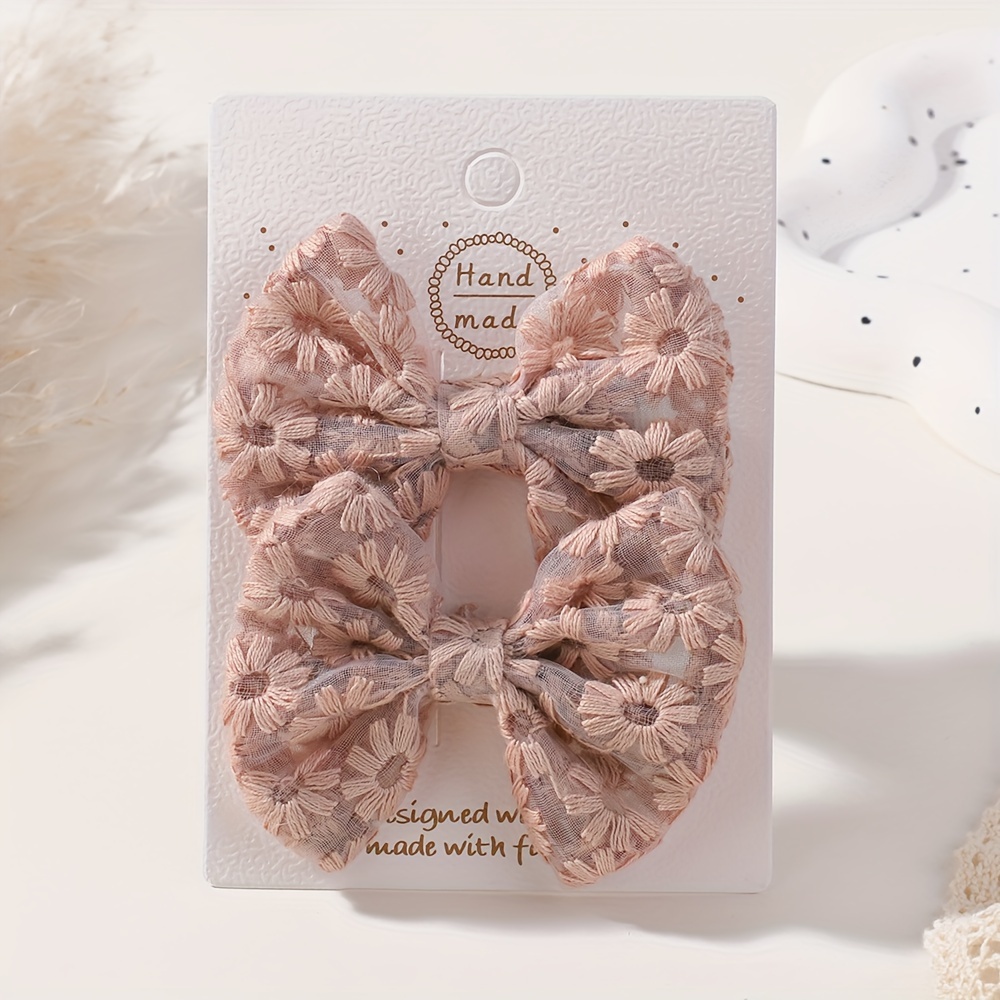 2pcs Set Of Fashion Lace Handmade Fabric Hairpin