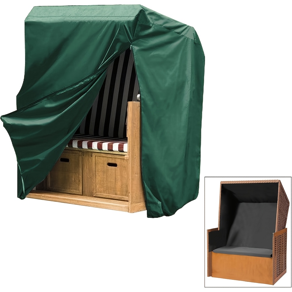 Image of 1pc Beach Chair Cover, Seat Protection Case, Made Of Polyethylene, Stain And Dust Resistant, Uv Protection, Suitable For Garden Furniture Protection Covers, Durable And Strong
