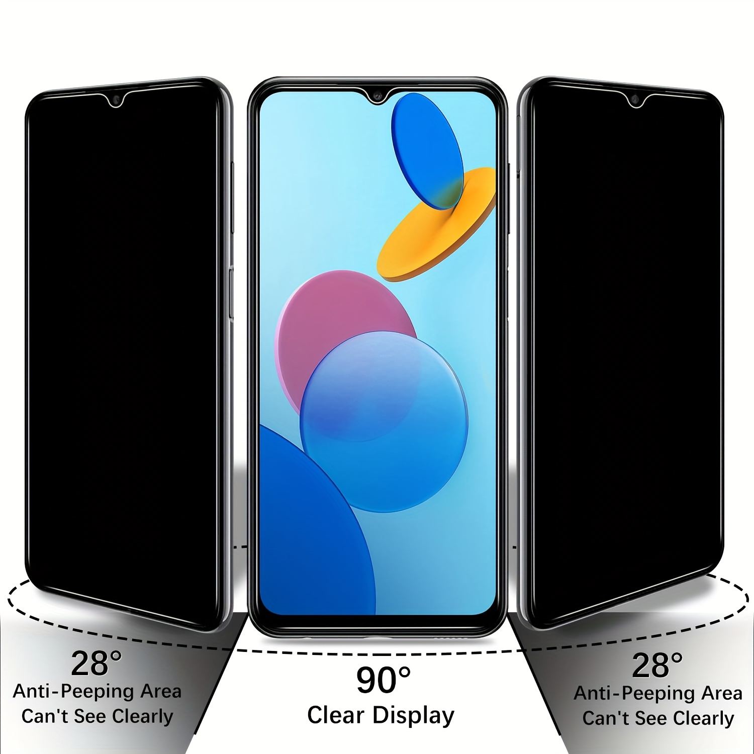 2 Bucăți Protecție de Ecran pentru Confidențialitate for Samsung Galaxy A16 / A26 / A36 / A56 / A35 / A55 / A34 / A15 / A16 / A03 / A51 / A31 / A32 / A22 / A05 / S24 FE / S25 FE / S20 FE, -Spion, Temperat, Fără Bule, Compatibil cu Huse, Film Ceramic, Film Moale, Design filtru de confidențialitate