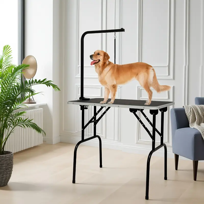 Dog Groomer Portable Grooming Table With Arm Adjustable Dog