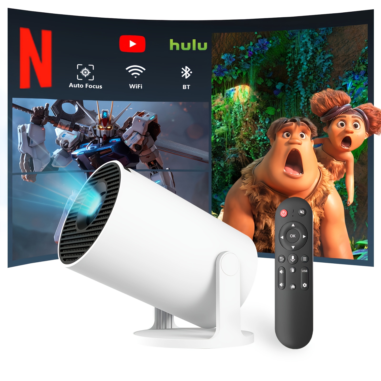mini projector with wifi and bt portable projectors with air mouse remote movie projector 4k 1080p support 180 rotatable home vedio projector compatible with usb smartphone Product details 1