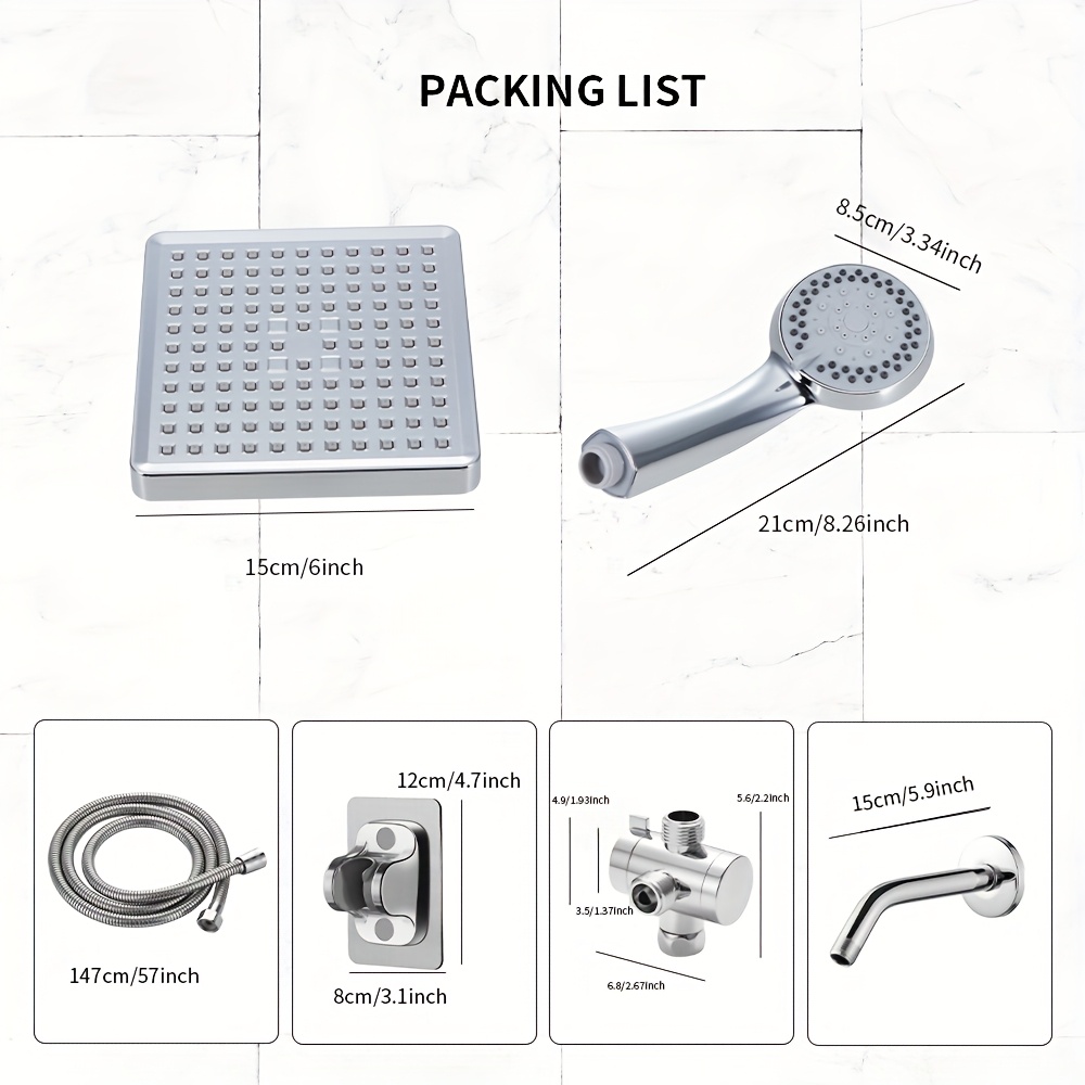 High Pressure Rainfall Shower Head with Handheld Combo