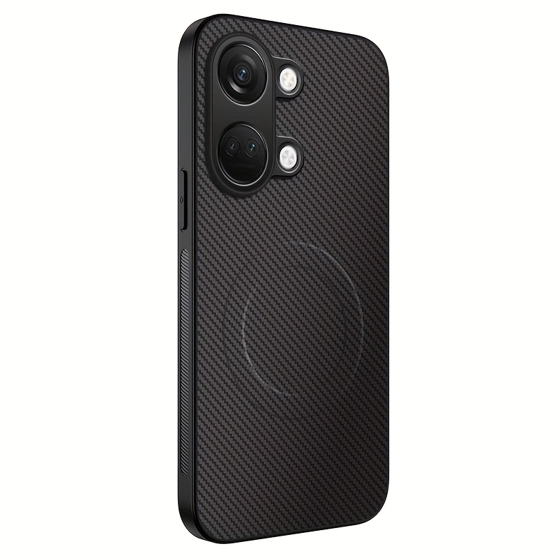 TEMU Phone Case: Suitable For Oneplus Ace 2/oneplus Ace 2v/oneplus Ace 3/ Carbon Fiber Stripe Magnetic Anti-slip And Anti-fingerprint Phone Case