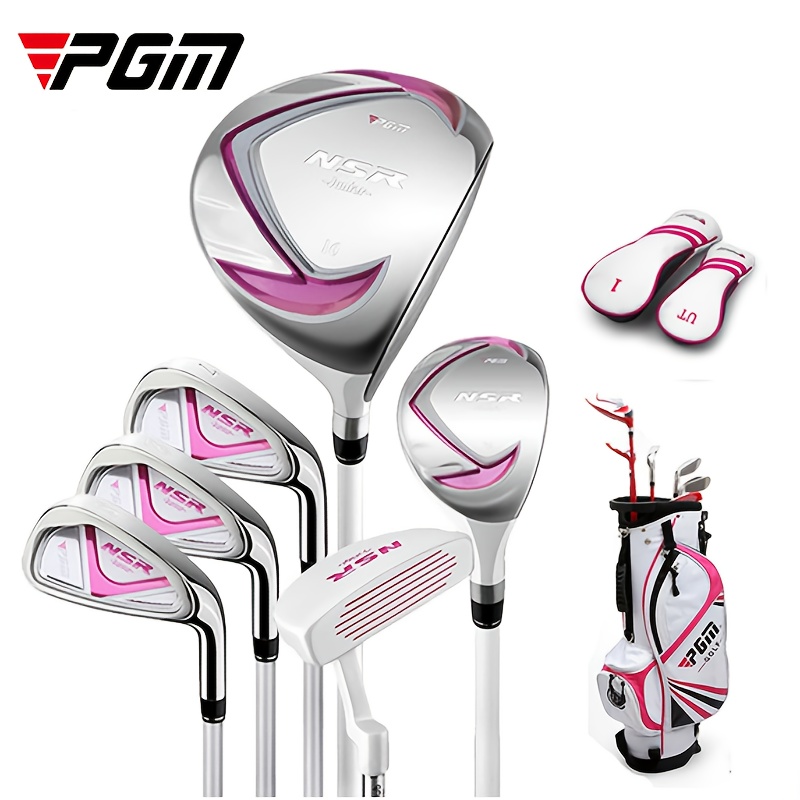 TEMU A Beginner's 6pcs Junior Golf Club Set From Pgm, Suitable For Left-handed And Right-handed Players, Complete With A Stand And Golf Bag