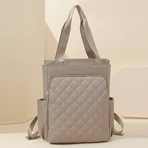 item picture womens fashion backpack large capacity lightweight travel and outing backpack versatile multi pocket backpack for school and commuting laptop backpack with rhombus decoration handbag inner lining color assorted