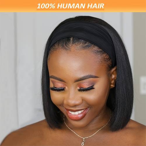 headband wig human hair straight headband bob wig human hair short straight bob human hair wigs for women full machine made headband wigs