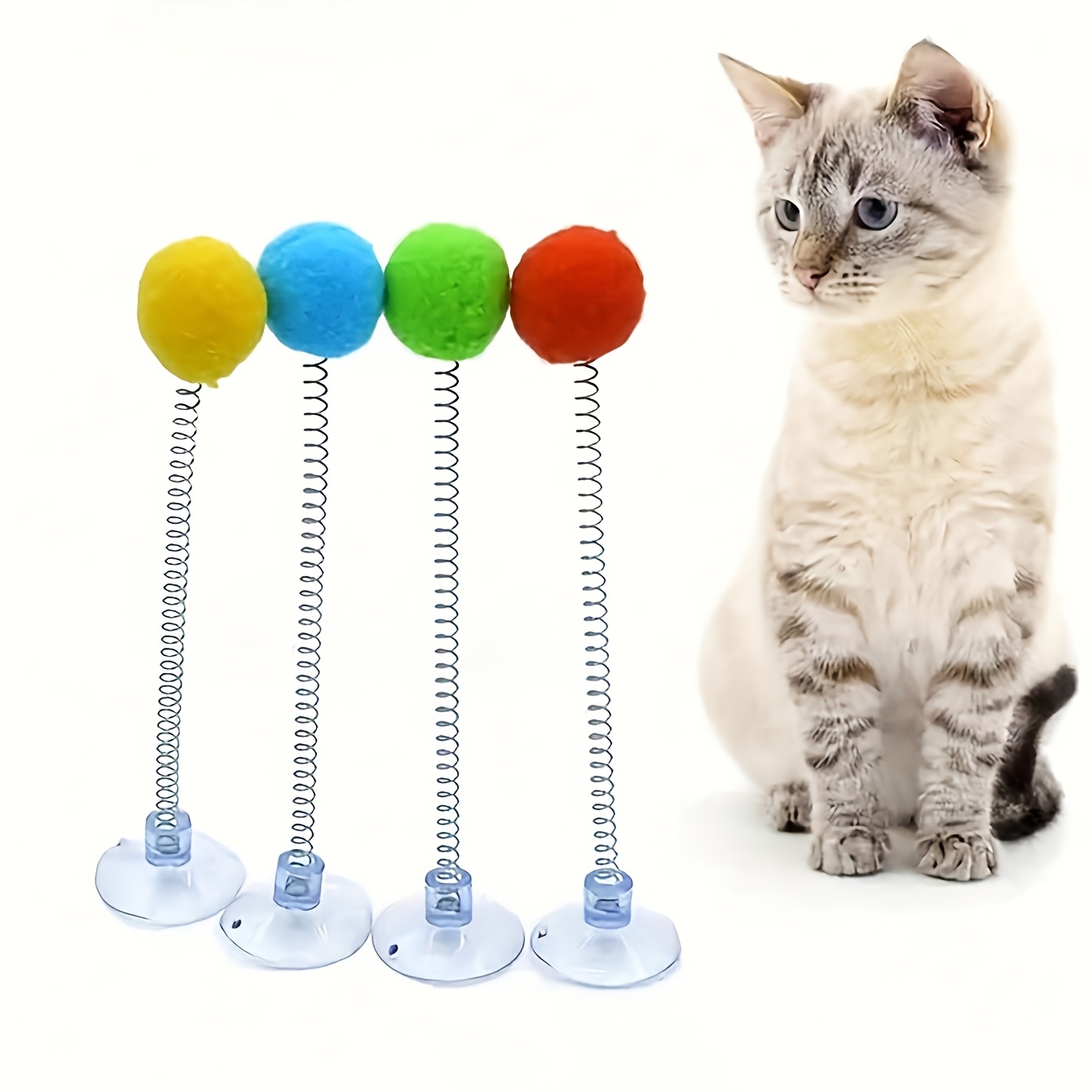 2pcs Cat Teaser Wand Set with Suction Cup Base