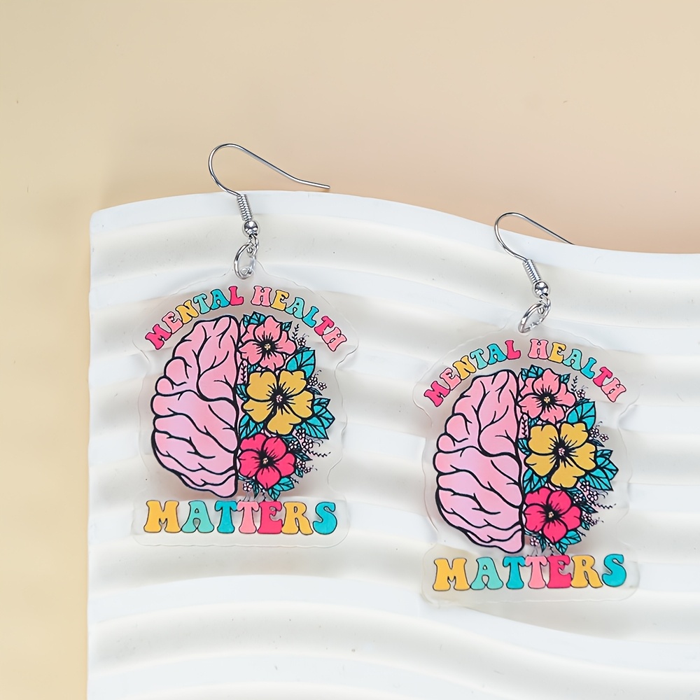 

1 Pair Unique Quote Acrylic Earrings - Jewelry, Perfect Gift For Women, Winter, New Year,funny Cute Party Gifts