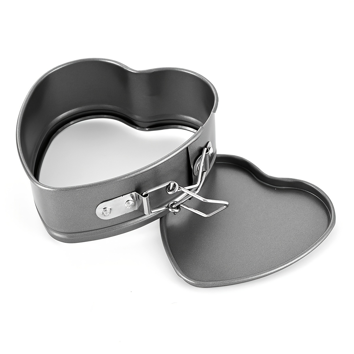 Image of 11.5cm Heart-shaped Cake Mold, 4-inch Removable Bottom Mold With , Heart-lock Cake, Mousse Honeycomb Steel Baking Pan, Baking Supplies And Tools