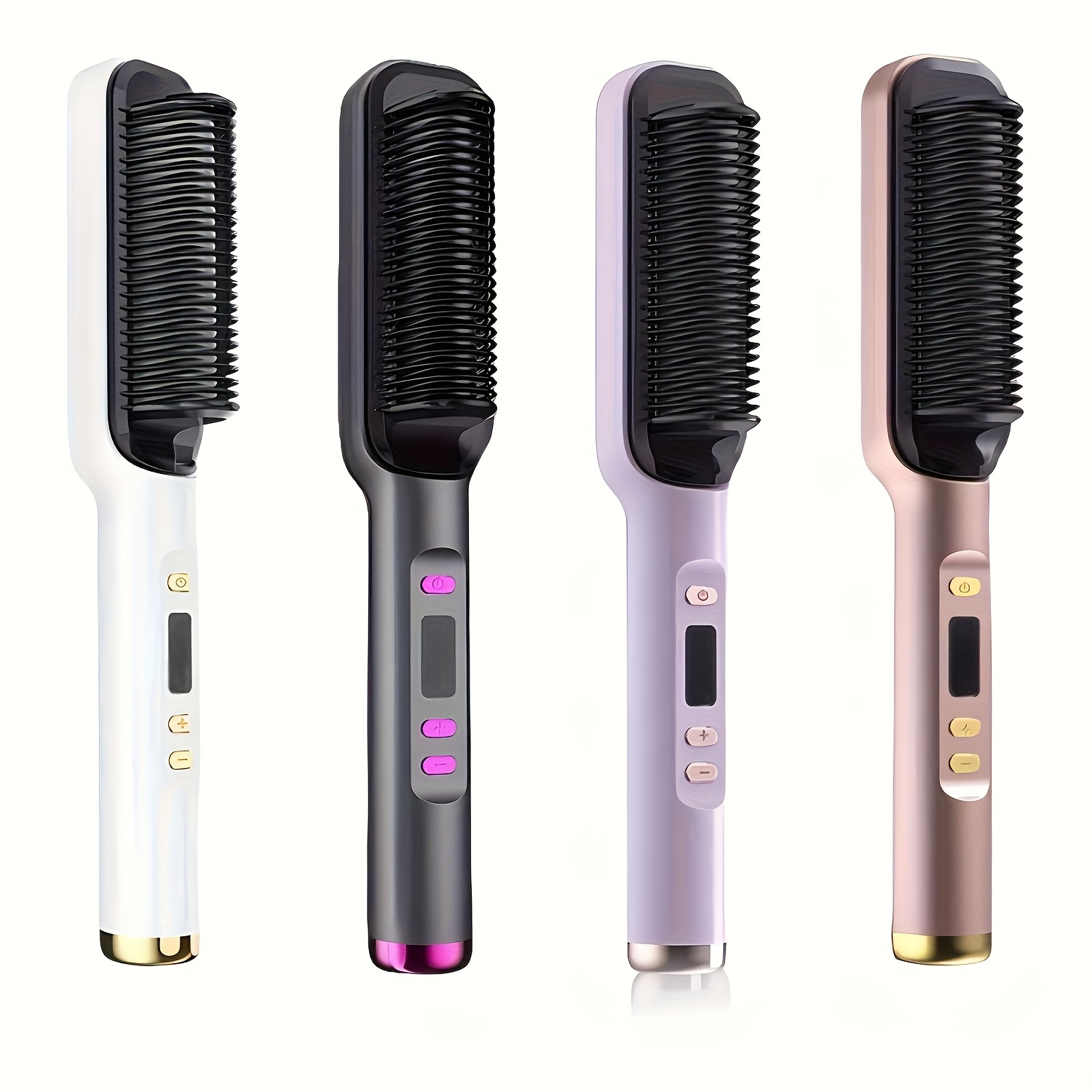 

Straightener Styler Comb Fast Heating Lcd Display Temperature Adjustment Smooth Curved Hairstyles For Women