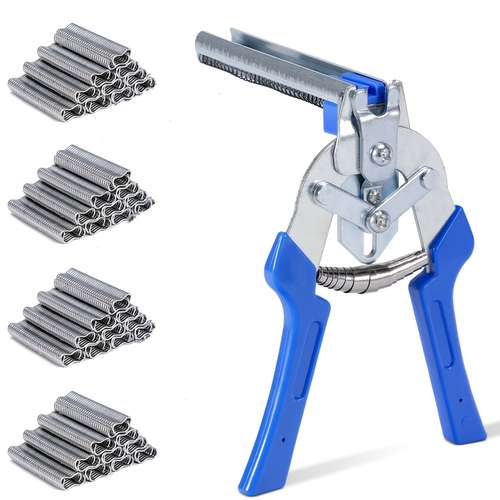 heavy duty ring pliers set 2400pcs m type cage clips included poultry cage binding tool for building and repairing animal cages and wire fences