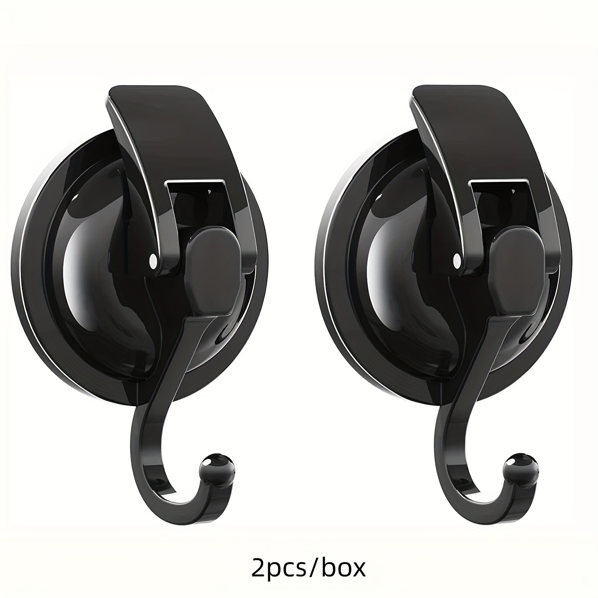 TEMU 2/4pcs Suction Cup Hooks, Strong And Temperature-resistant, Reusable, For Drilling, Vacuum Suction Hooks, Glass Wall Suction Hooks, Traceless