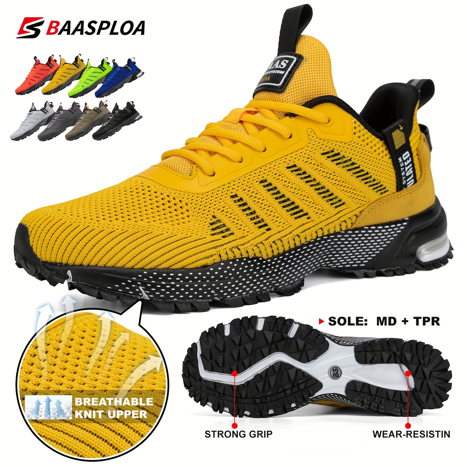 men's casual sports shoes knitted fabric breathable color bright and  stylish , suitable for running, gym exercise and daily wear - sports \u0026  outdoors - ...