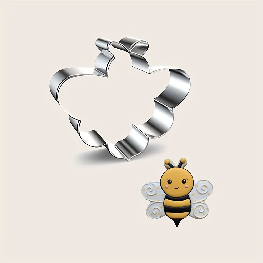 

1pc Bee-shaped Stainless Steel Cookie Cutter - Diy Baking Mold For Honeycomb & Cookies, And