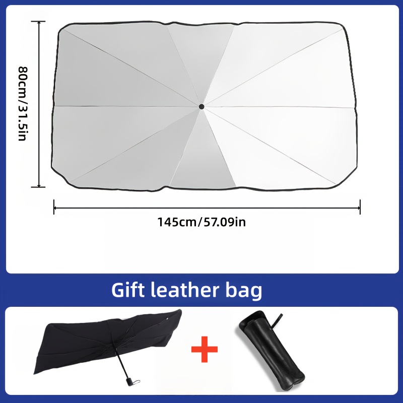 Car Windshield Sunshade - A Foldable Umbrella For Sun Protection, Designed To Block For The Front Window (heat Insulation). Suitable For Car Windshields, Trucks, And Other Vehicles