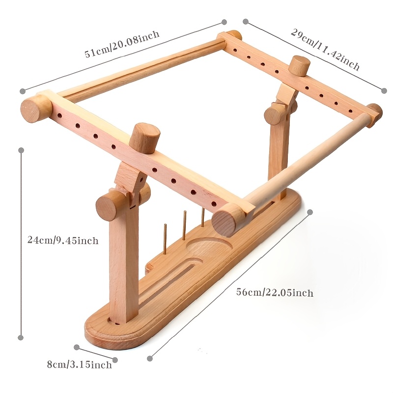 French Embroidery Hoop Clamp, Beech Wood Adjustable Stand