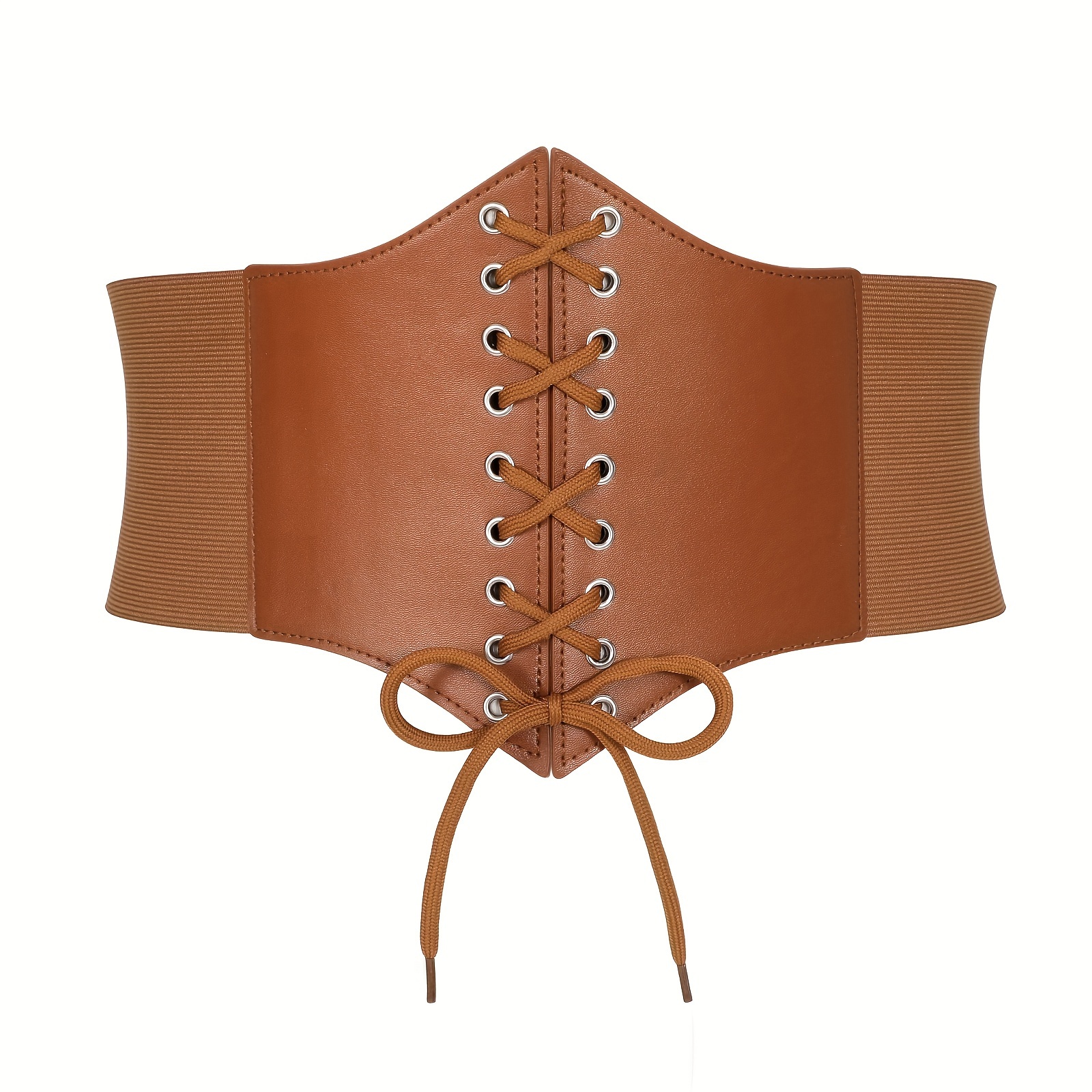 womens lace corset elastic wide waist belt tied waspie wide  display picture 1