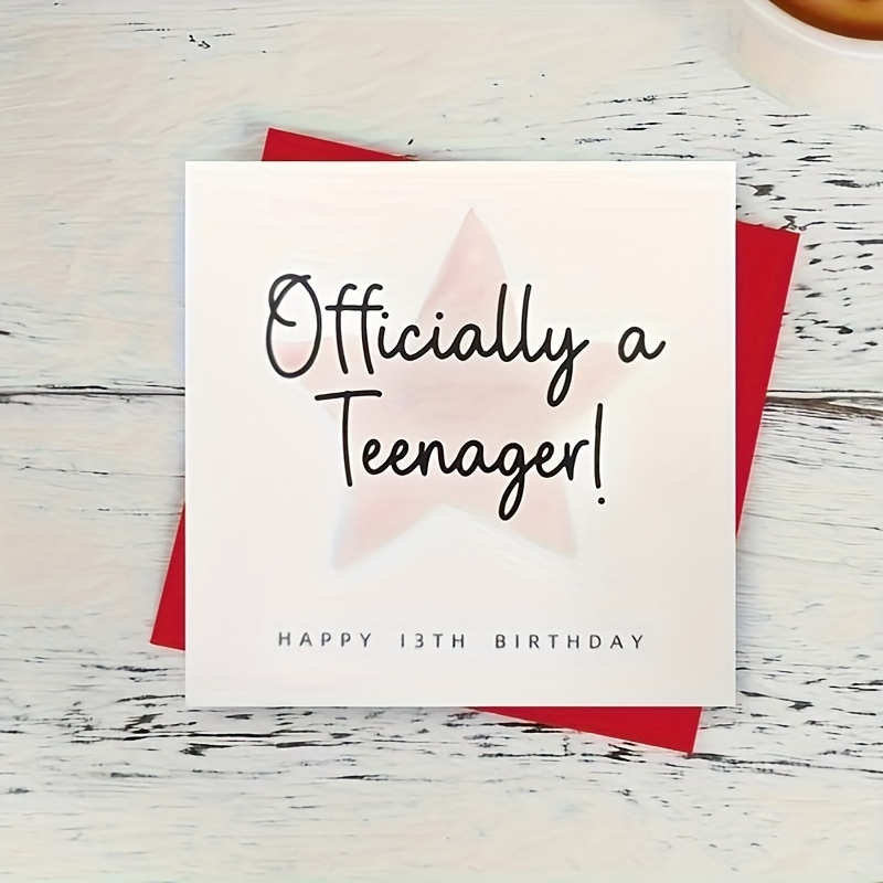 

Officially A Teenager! 13th Birthday Card - Perfect Gift For Your Daughter - - A Teenager