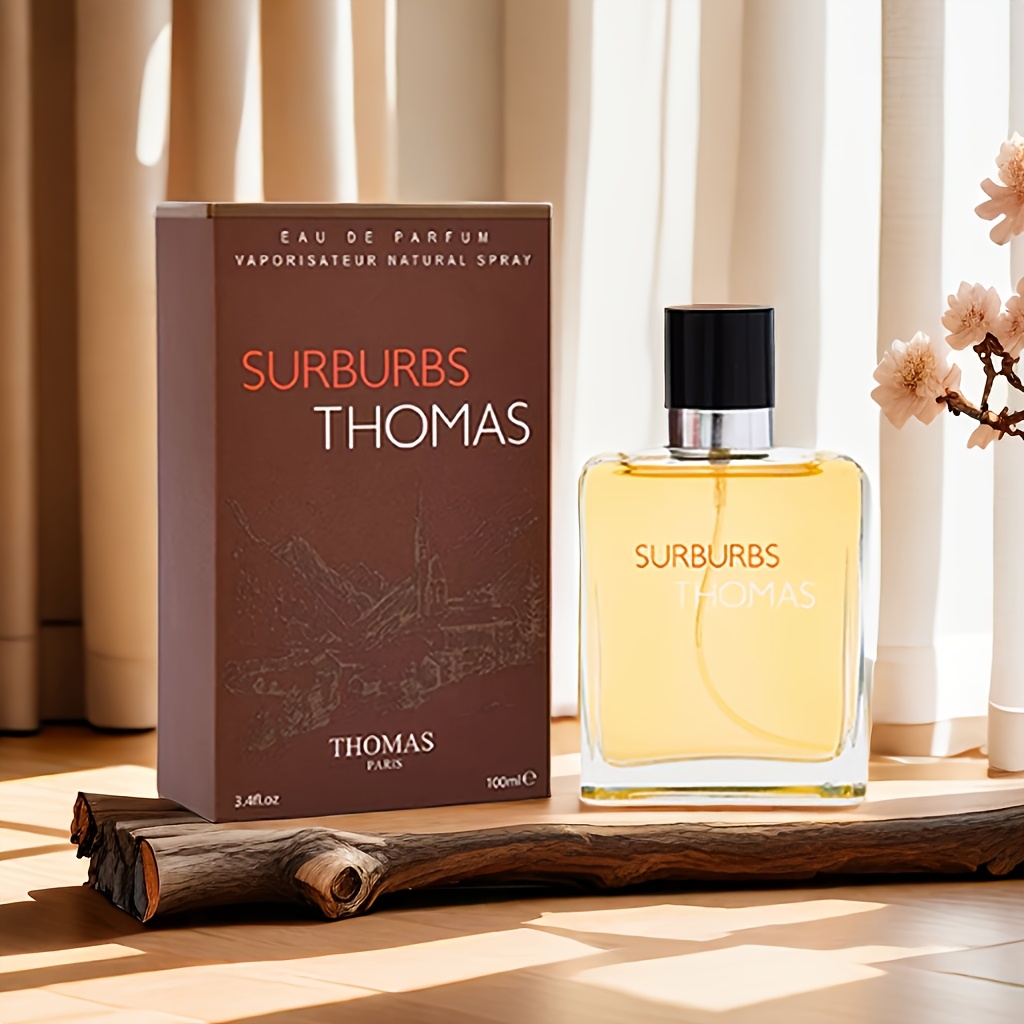 Surburbs for THOMAS Spice Blast Intensive Men's Eau De Parfum 3.4fl.oz - Long-Lasting Spicy Woody Fragrance, Modern Sleek Black & Golden Bottle, Unisex Perfume, Valentine's Day Gift for Him, Men's Fragrance | Sophisticated Packaging | Premium Quality Scent